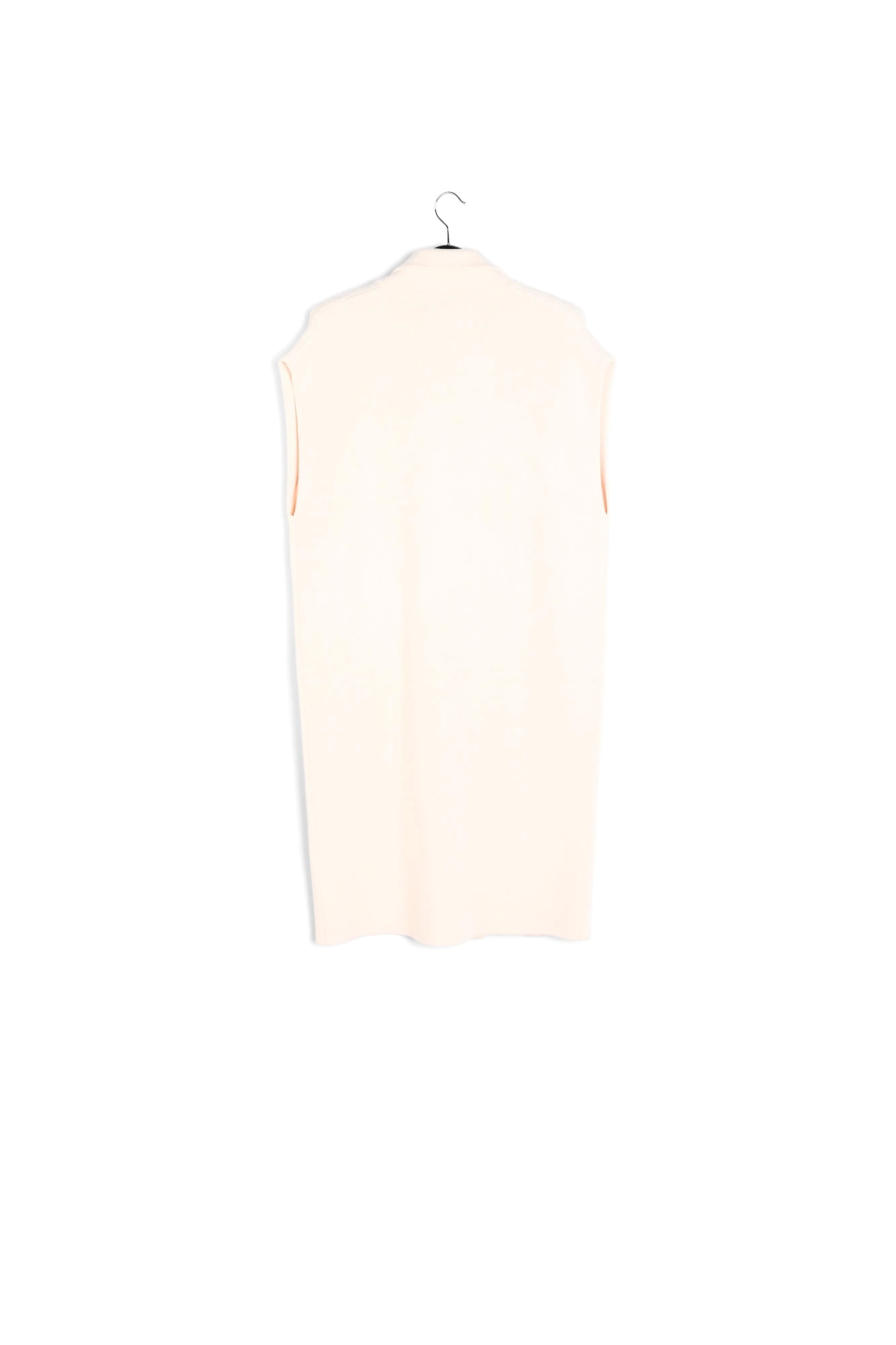 Off-white sleeveless midi-length cardigan