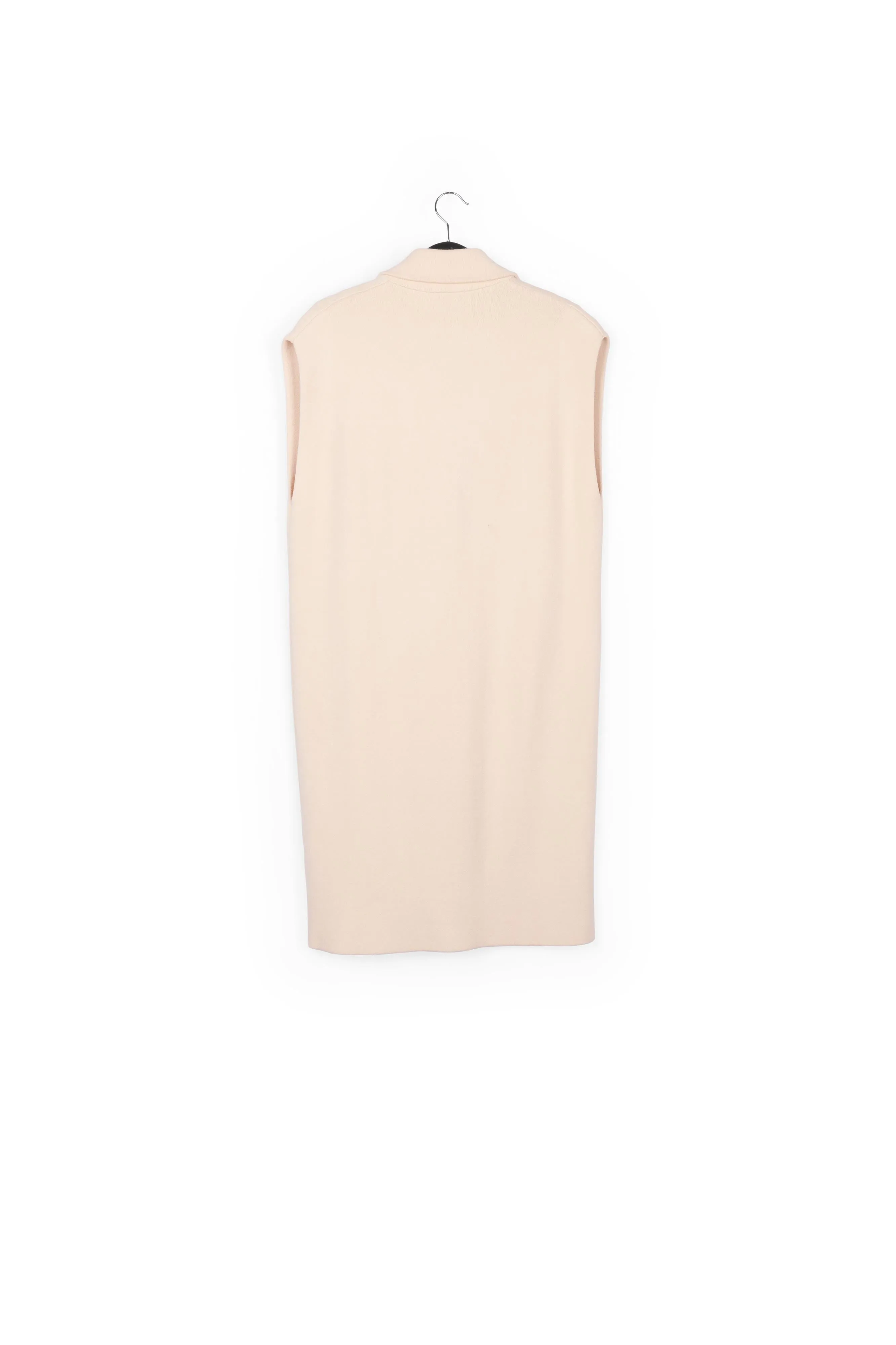 Off-white sleeveless midi-length cardigan