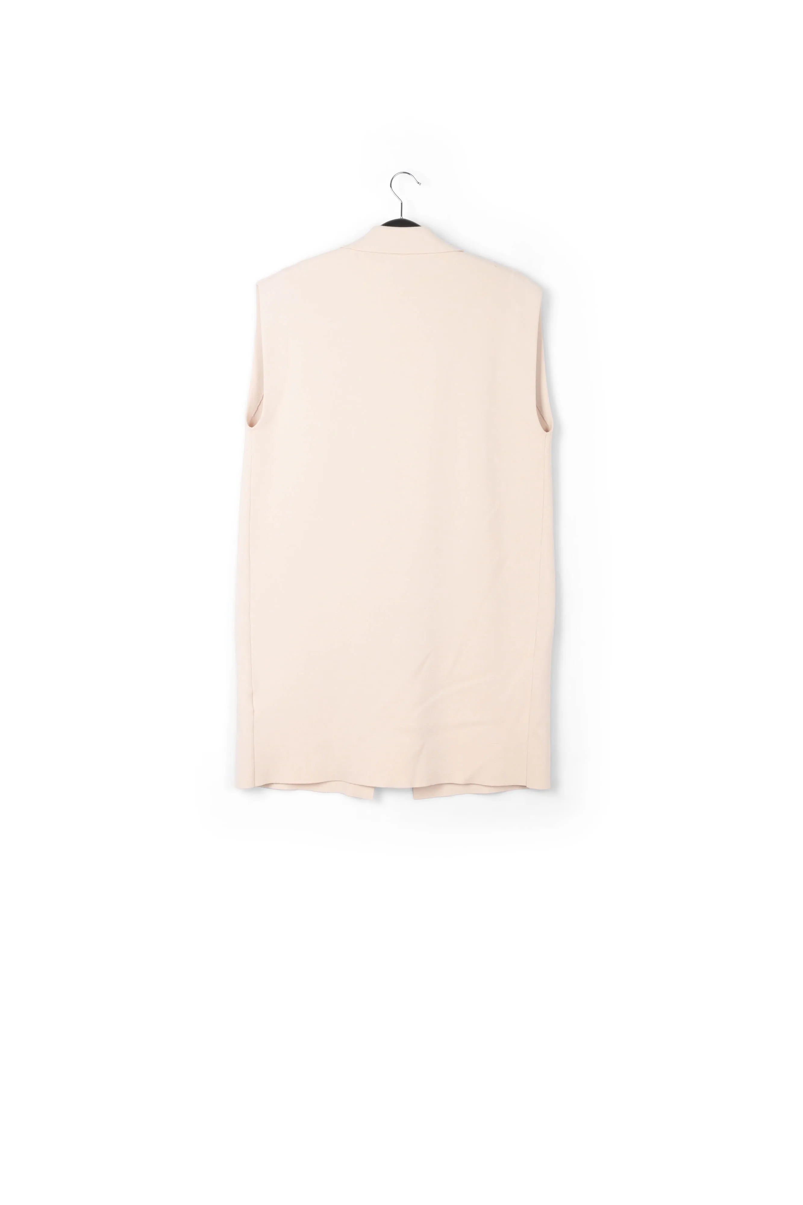 Off-white sleeveless midi-length cardigan