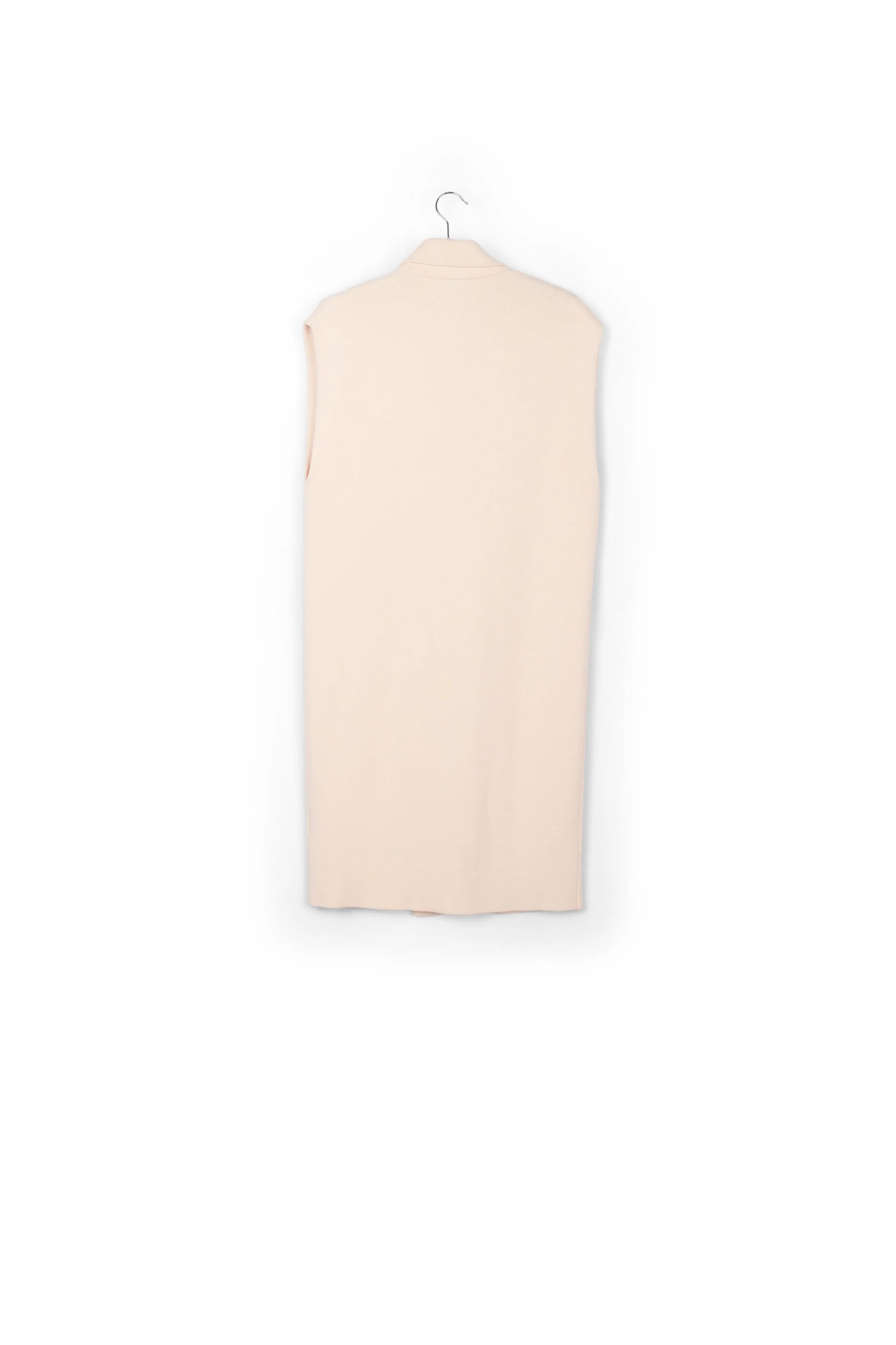 Off-white sleeveless midi-length cardigan