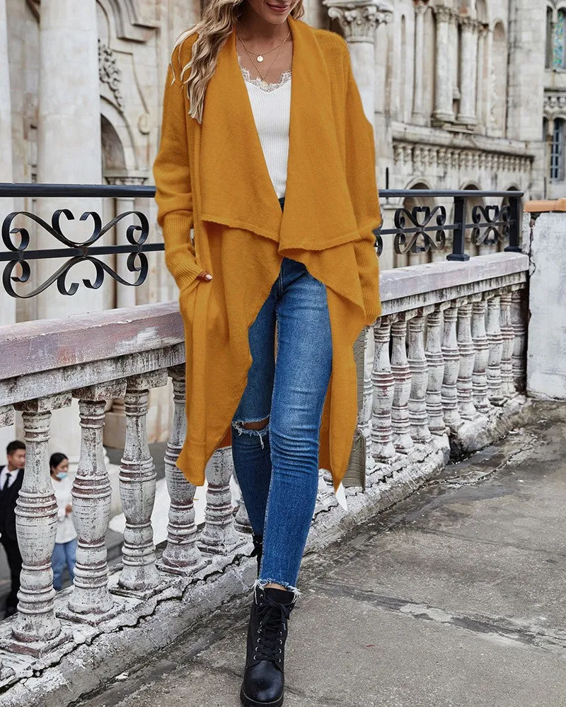 Open Front Knit Longline Cardigan