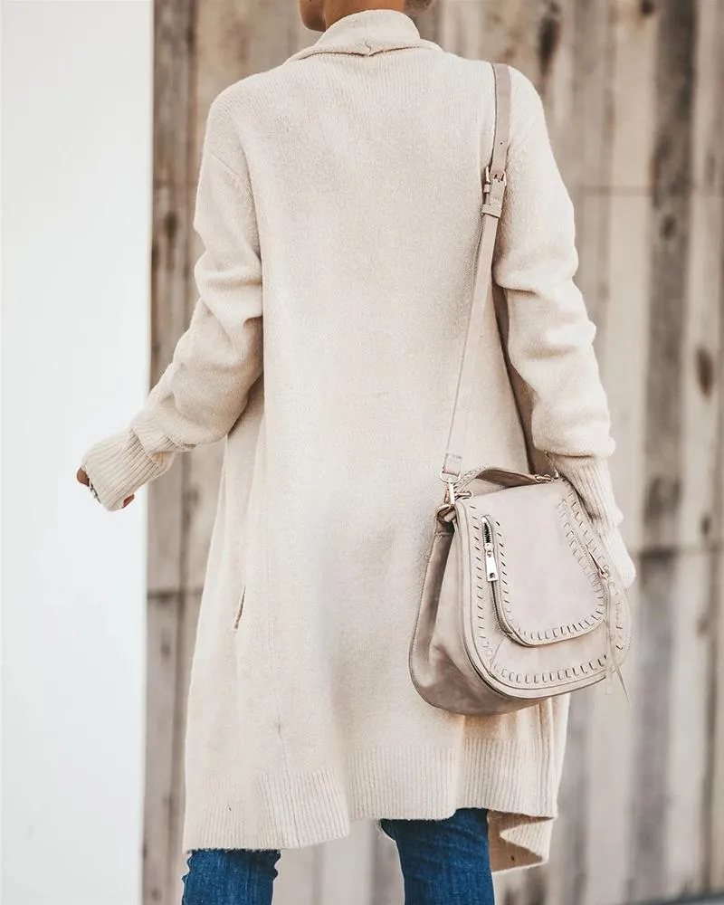 Open Front Knit Longline Cardigan