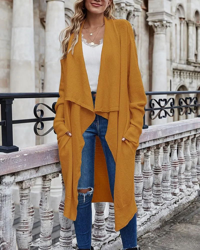 Open Front Knit Longline Cardigan