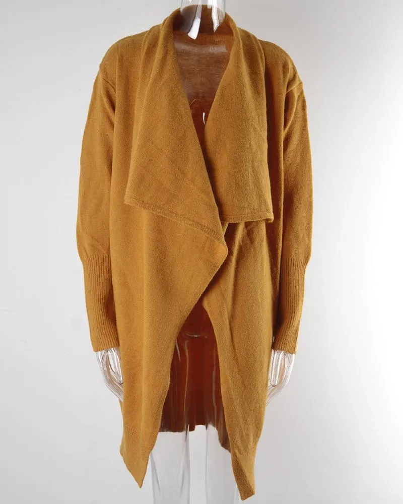 Open Front Knit Longline Cardigan