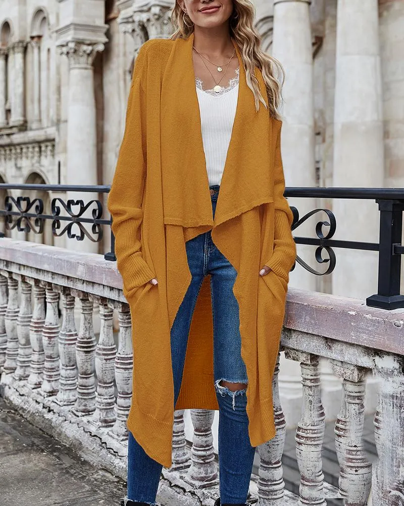 Open Front Knit Longline Cardigan