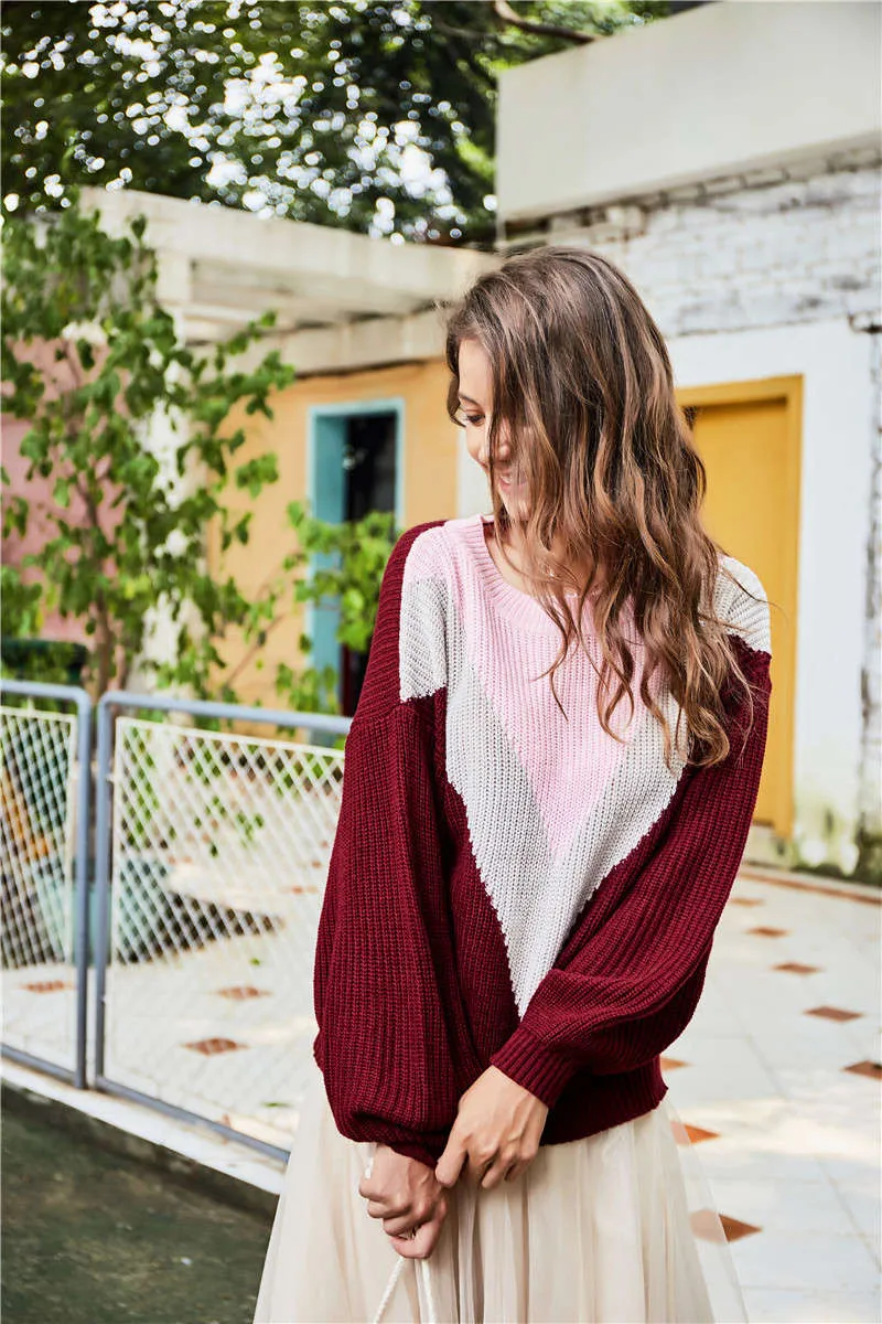 Original Design Women's Autumn New Round Neck Sweater Long-sleeved Openwork Sweater