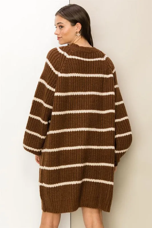 Oversized Striped Cardigan (Various Colors), Hyfve