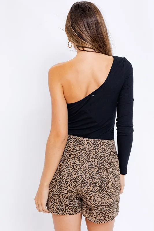 Paris One Shoulder Bodysuit (black)