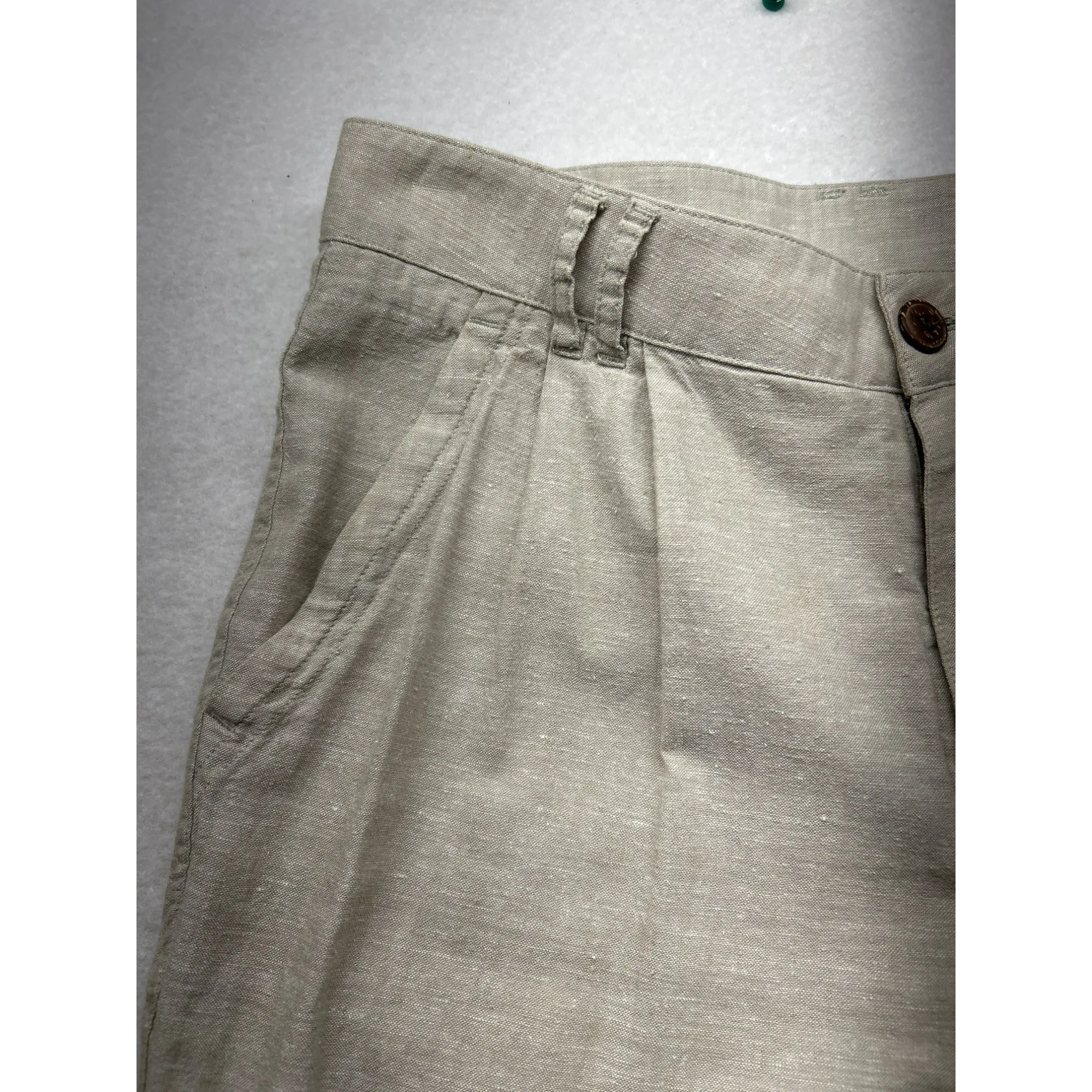Patagonia Womens Linen Blend Casual Pants Light Beige Relaxed Fit #6113
