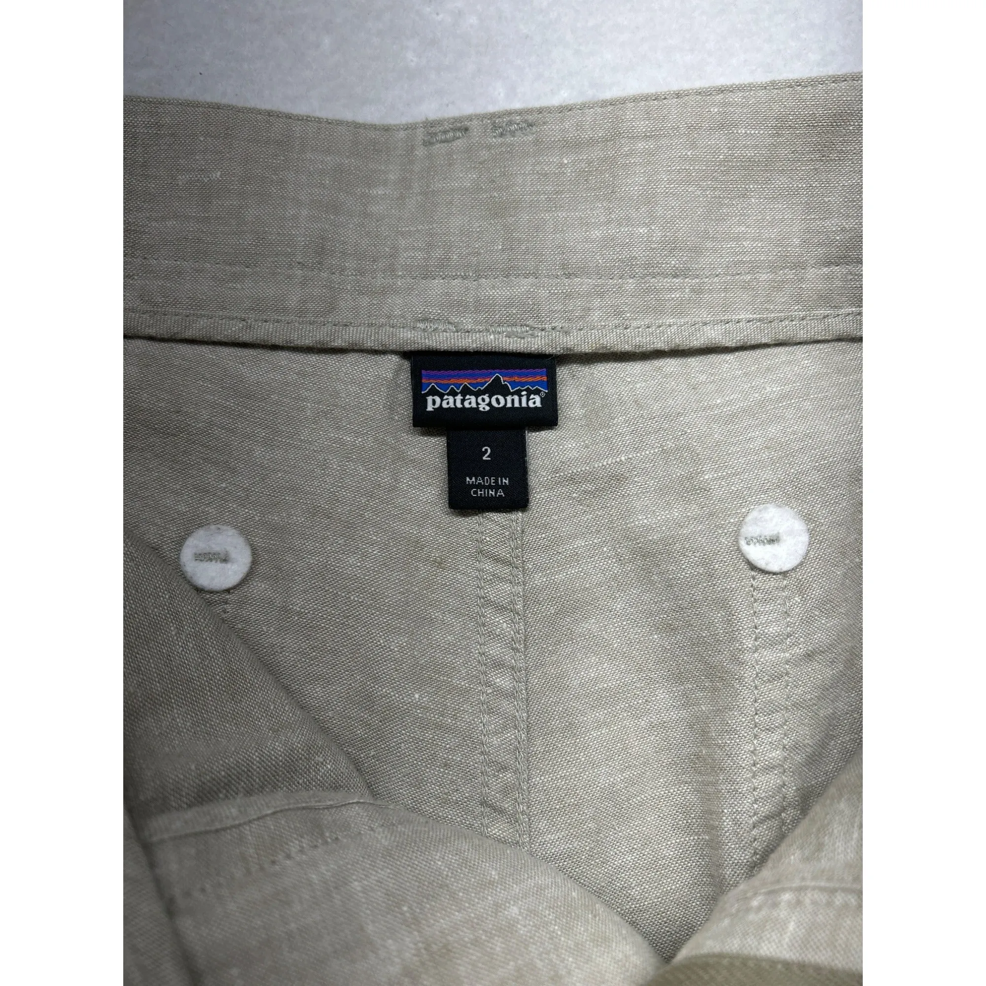 Patagonia Womens Linen Blend Casual Pants Light Beige Relaxed Fit #6113