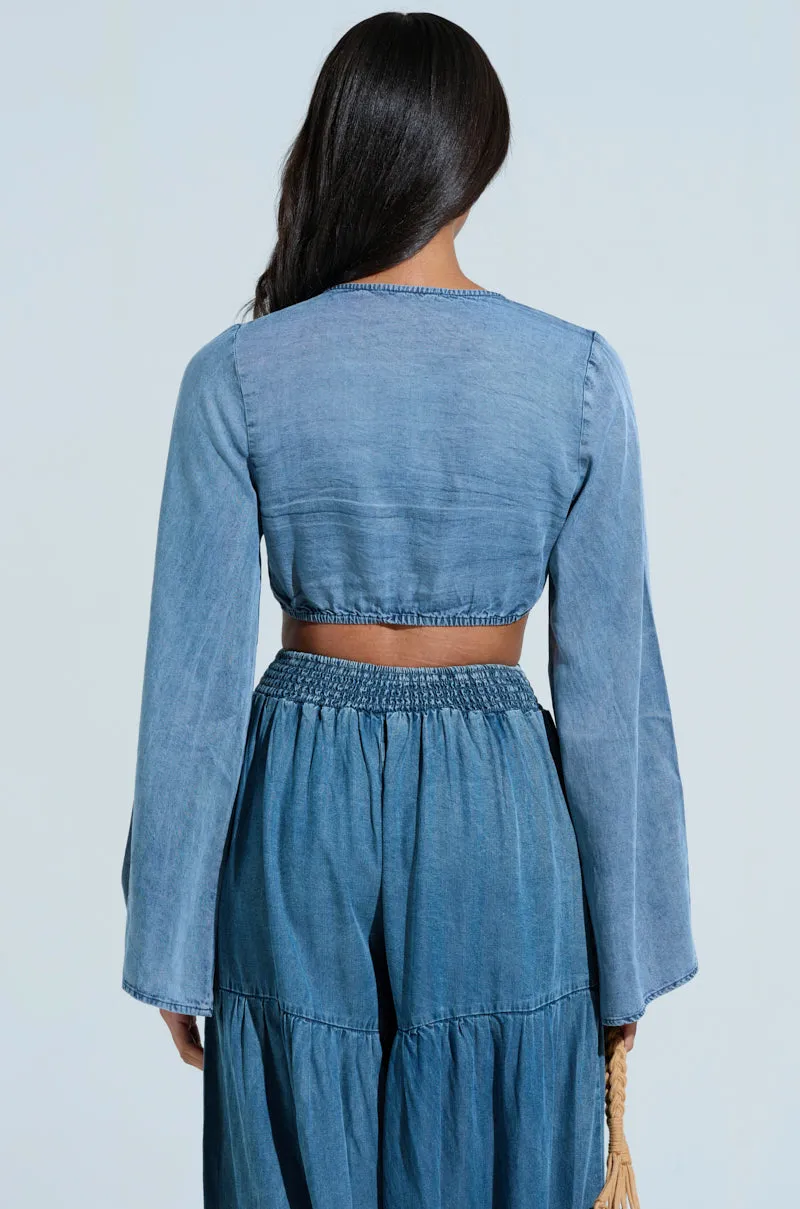 PERFECT AS CAN BE TIE FRONT BLOUSE