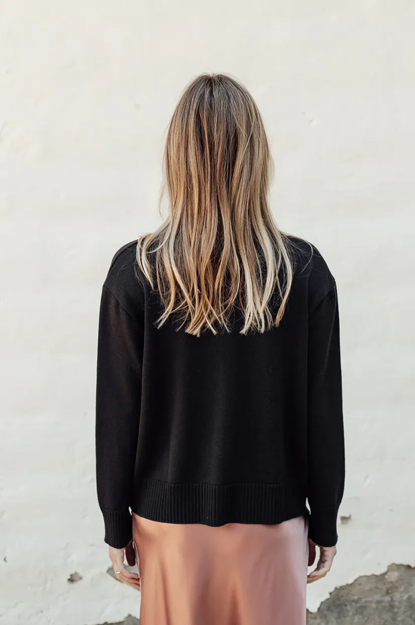 Perriam Camille Merino Pocket Cardigan - Chocolate