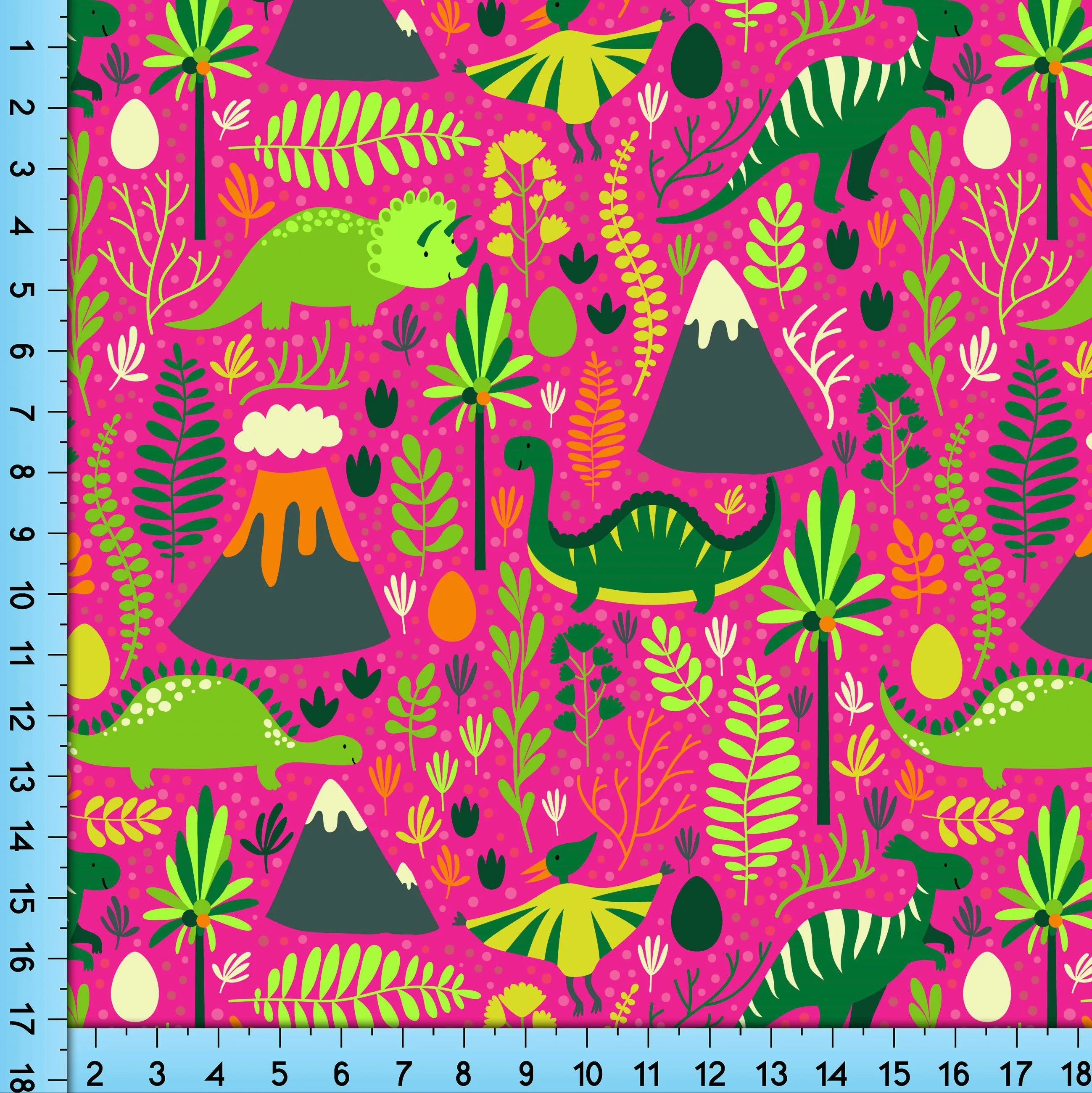 Pink Dinosaur Fabric By the Yard on Jersey, Bullet, Polyester Poplin, Moisture Wick, Satin, Gabardin