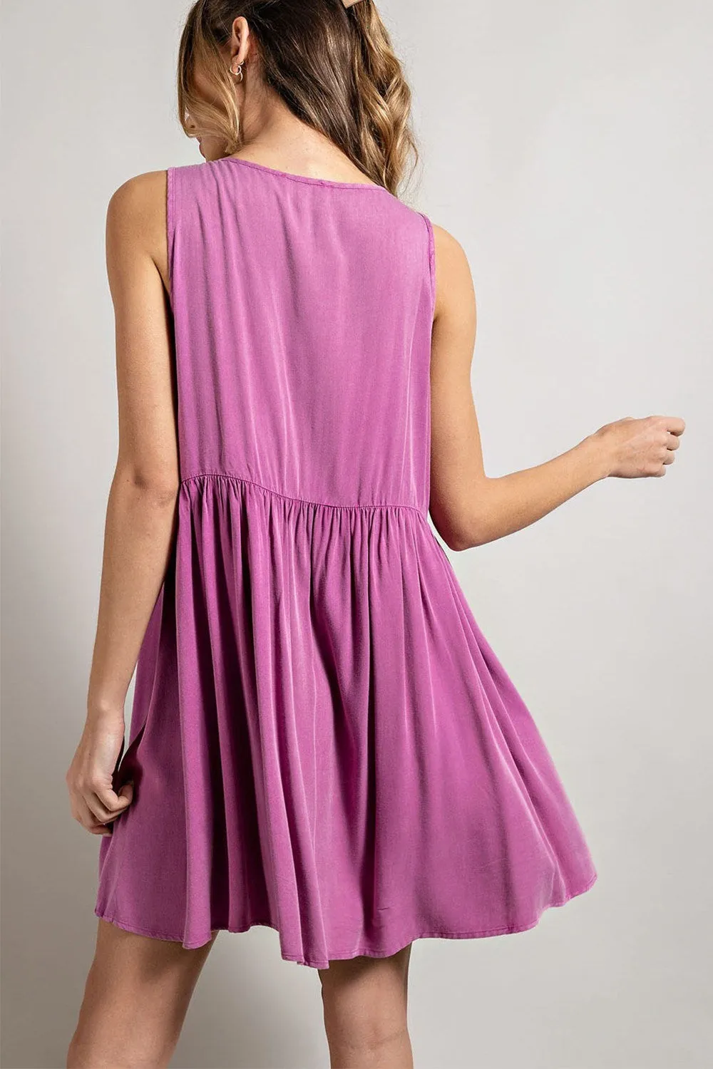 Pink Mineral Washed Mini Dress