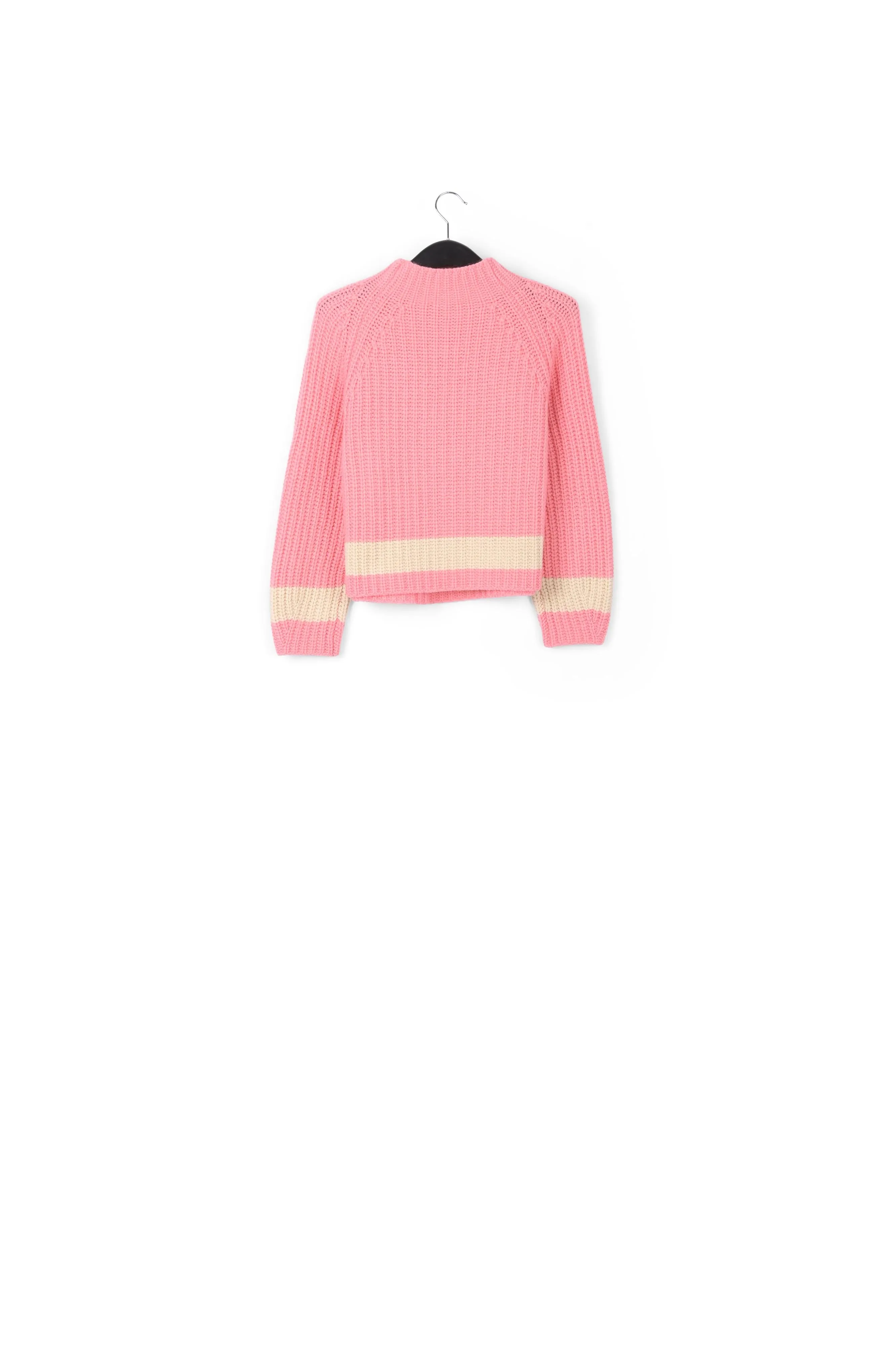 Pink ribbed wool-blend sweater