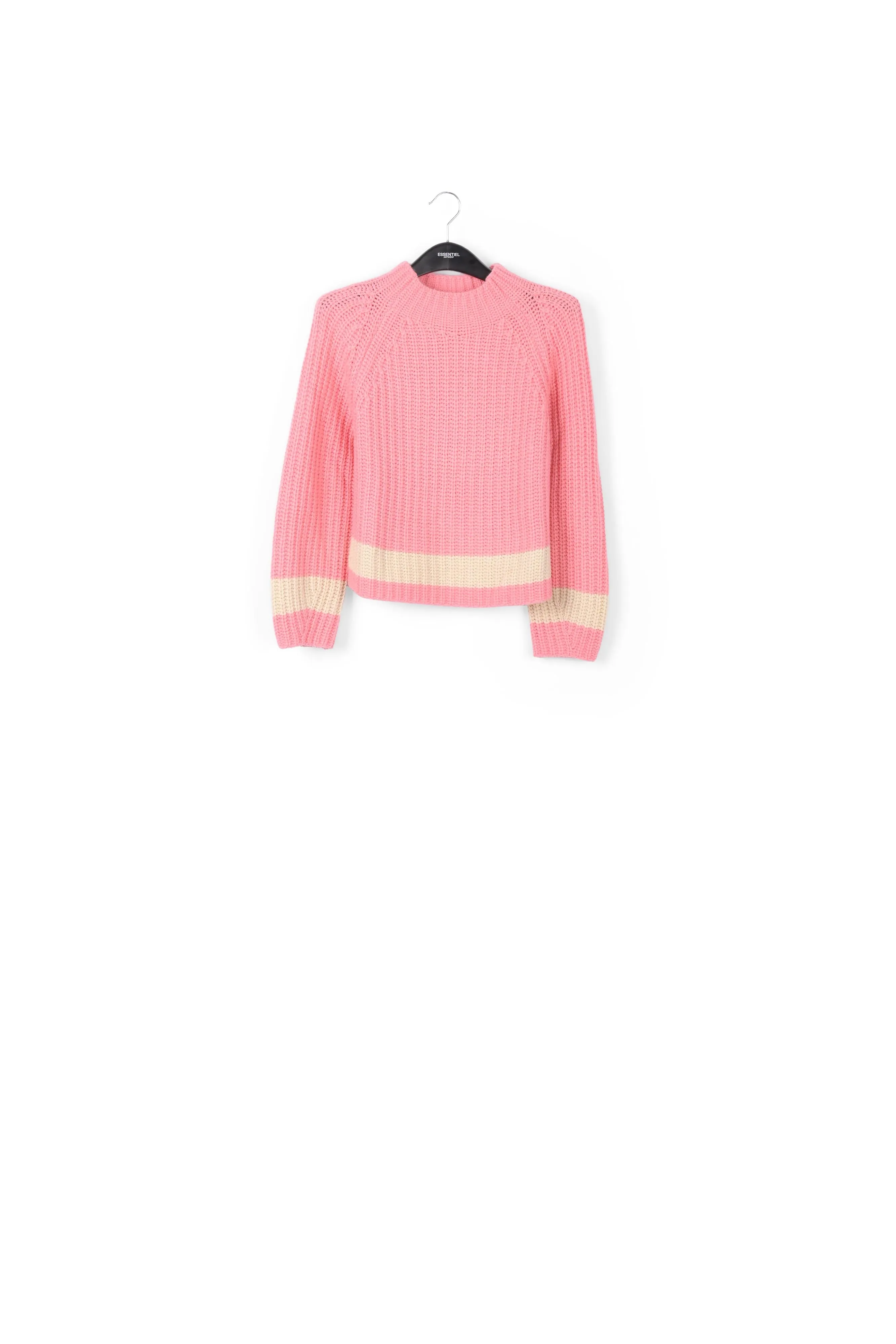 Pink ribbed wool-blend sweater