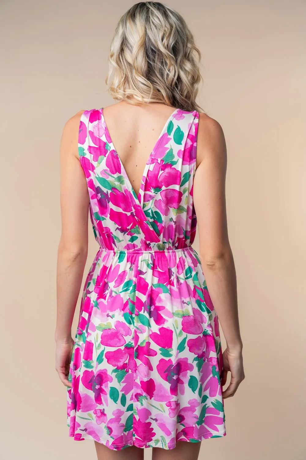 Pink Sleeveless Floral Knit Dress - Final Sale