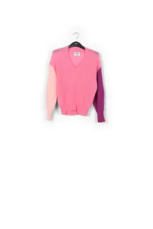 Pink v-neck mohair-blend sweater
