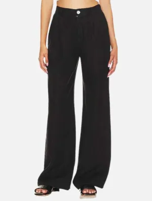 Pleated Wide Leg Trousers - Black