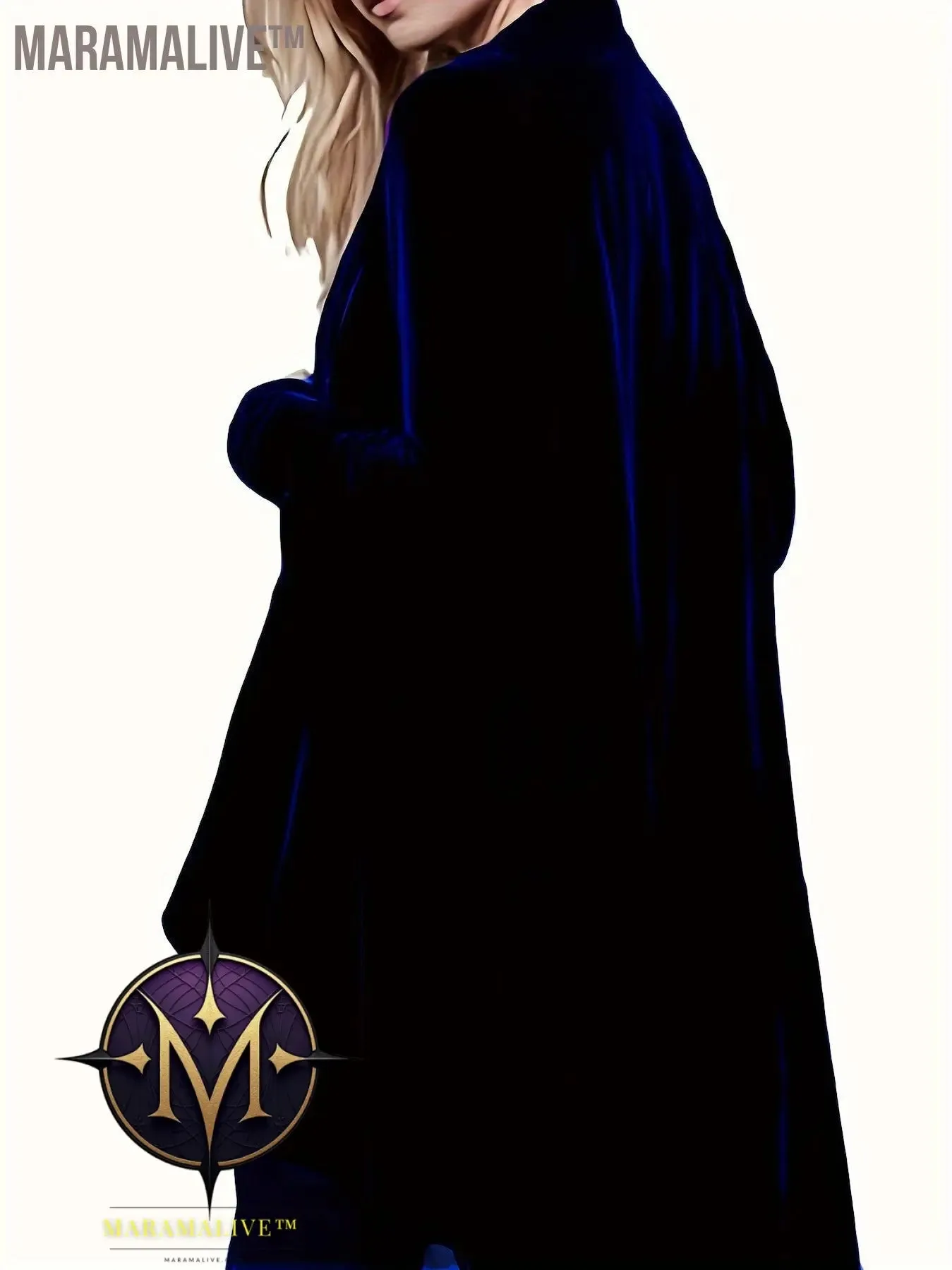 Plus Size Elegant Cardigan, Women's Plus Solid Velvet Long Sleeve Open Front Ruffle Trim Longline Cardigan