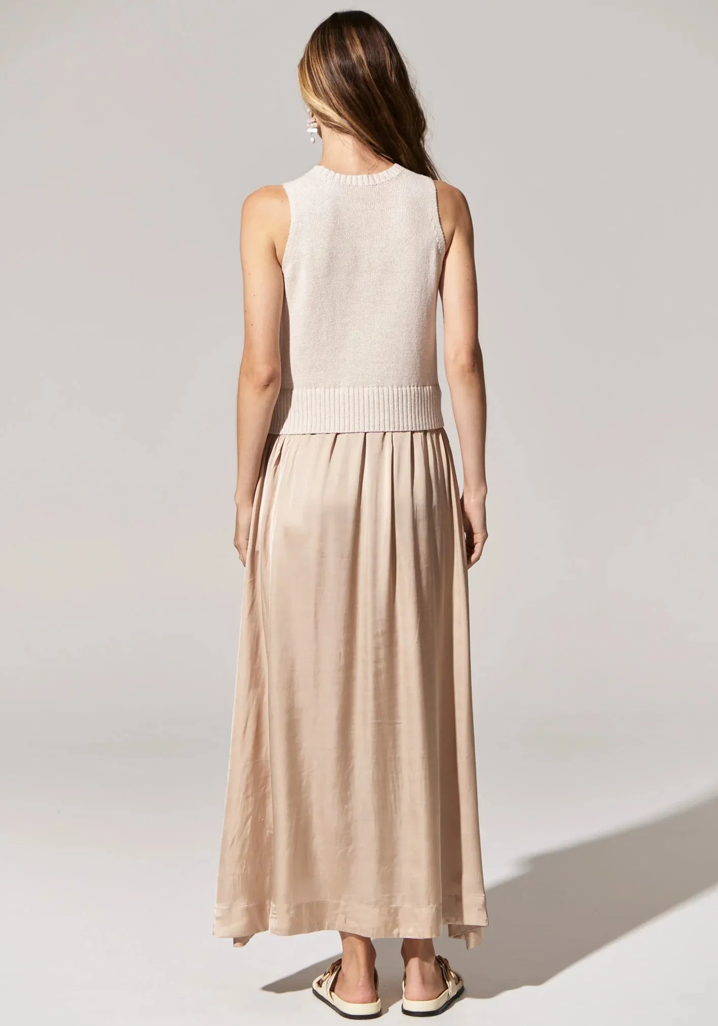 Pol Clothing - Estel Knit Tank Dress - Pebble