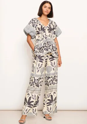 Pol Clothing - Paradise Linen Pant - Paradise Palm Print