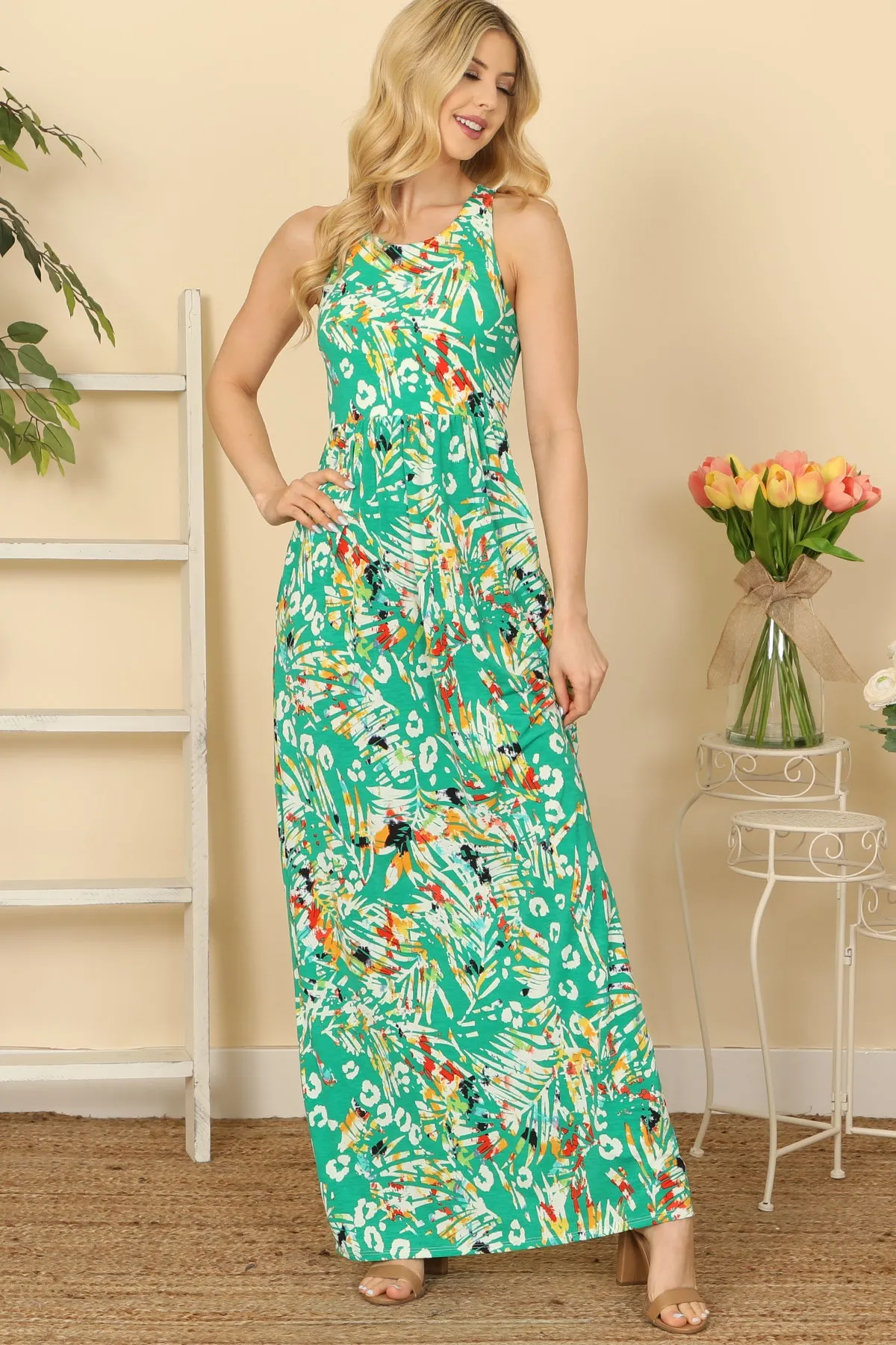 Printed Maxi Tank Dress