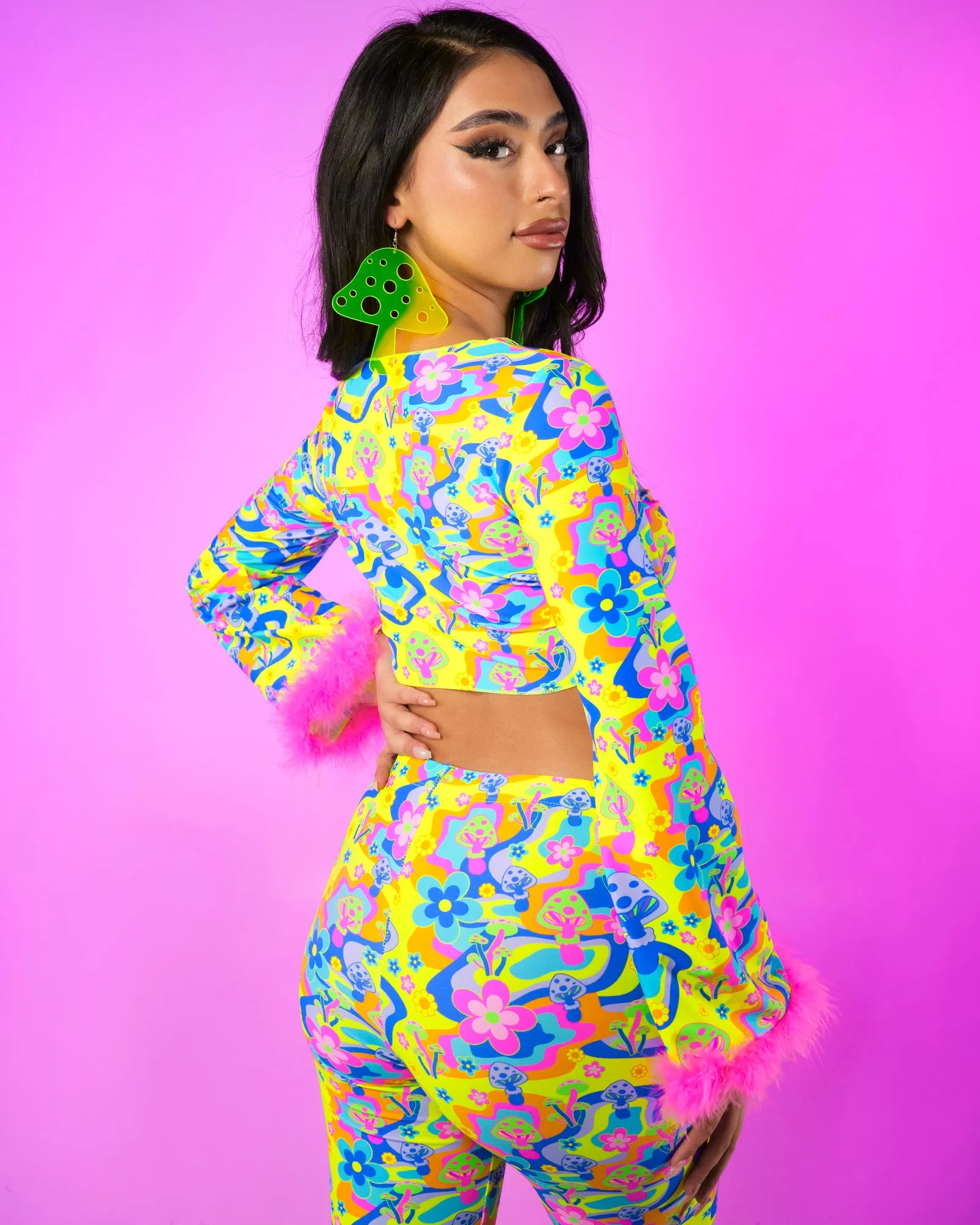 Psychedelic Psilocybin Front-Tie Top
