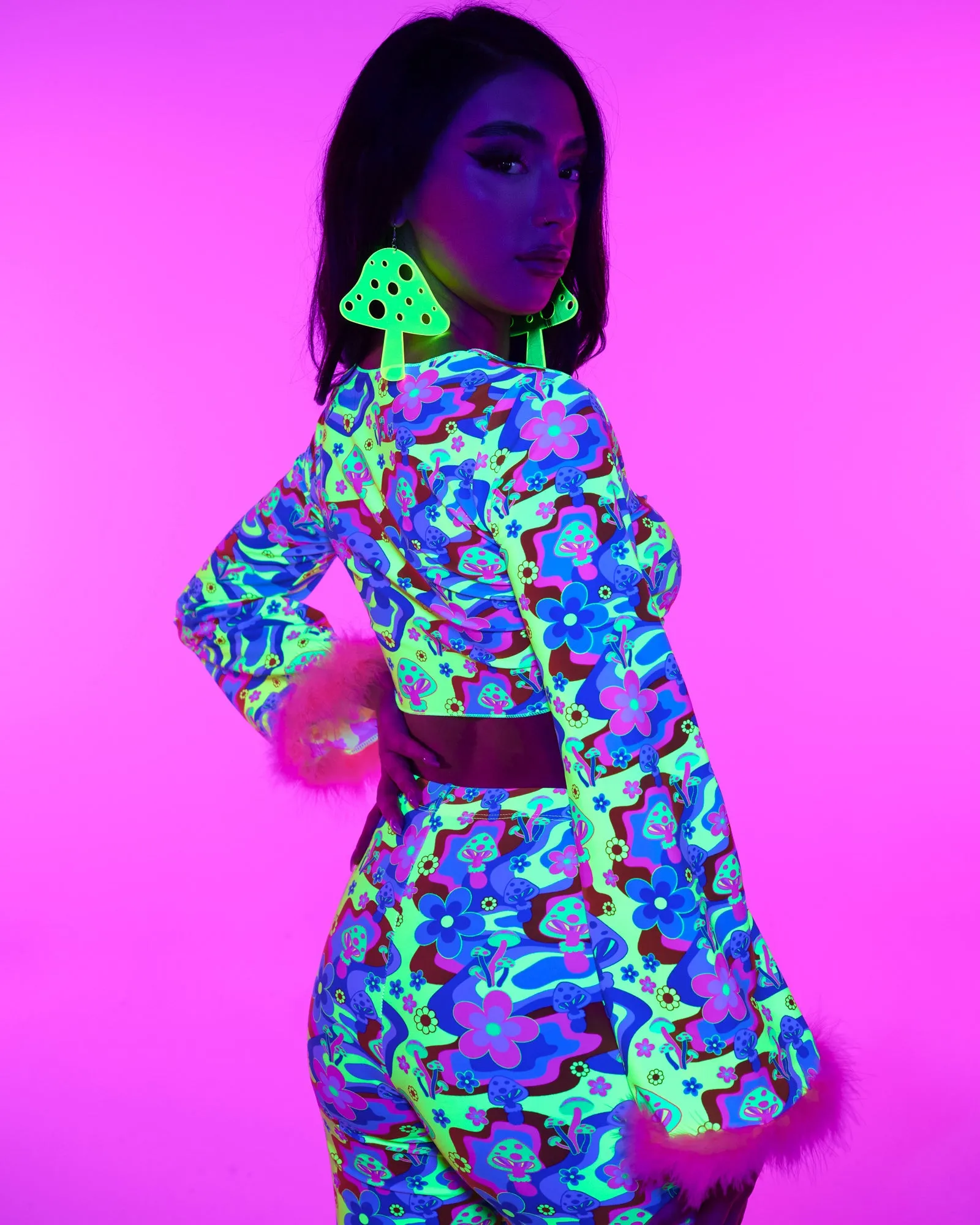Psychedelic Psilocybin Front-Tie Top