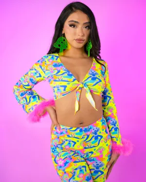 Psychedelic Psilocybin Front-Tie Top