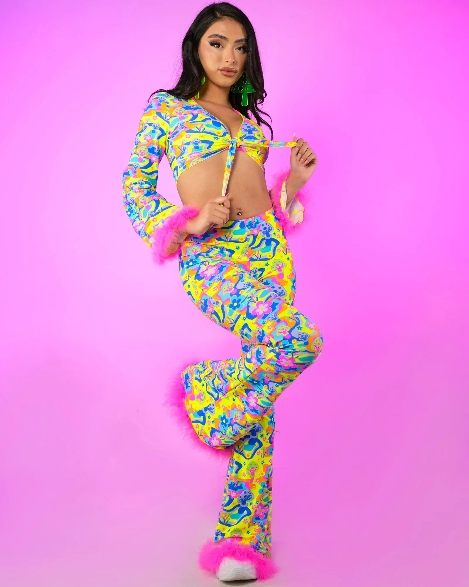 Psychedelic Psilocybin Front-Tie Top