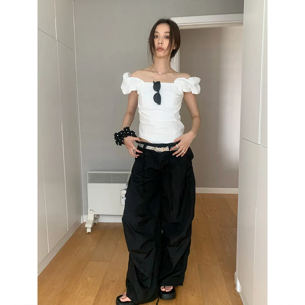 puff sleeve off-shoulder