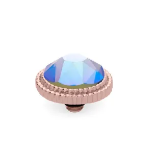 Qudo Fabero 10mm Rose Gold Topper - Black Diamond Shimmer