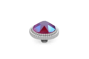Qudo Fabero 10mm Silver Topper - Fuchsia Shimmer