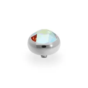 Qudo Sesto 10mm Silver Topper - Crystal Aurora Boreale