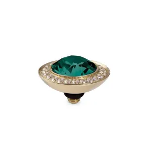 Qudo Tondo Deluxe 13mm Gold Topper - Emerald