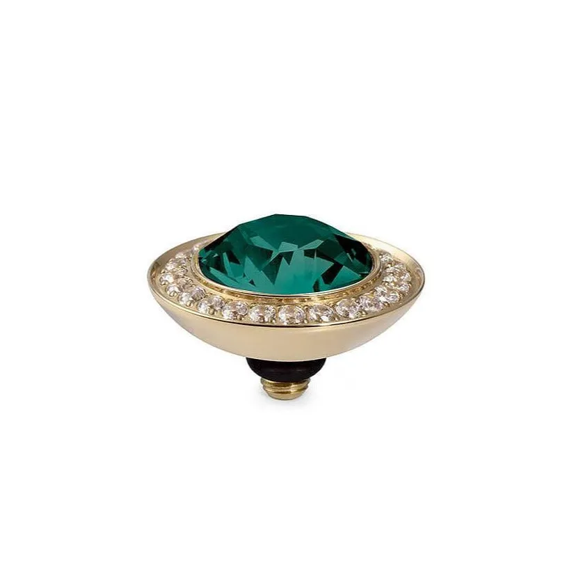 Qudo Tondo Deluxe 13mm Gold Topper - Emerald