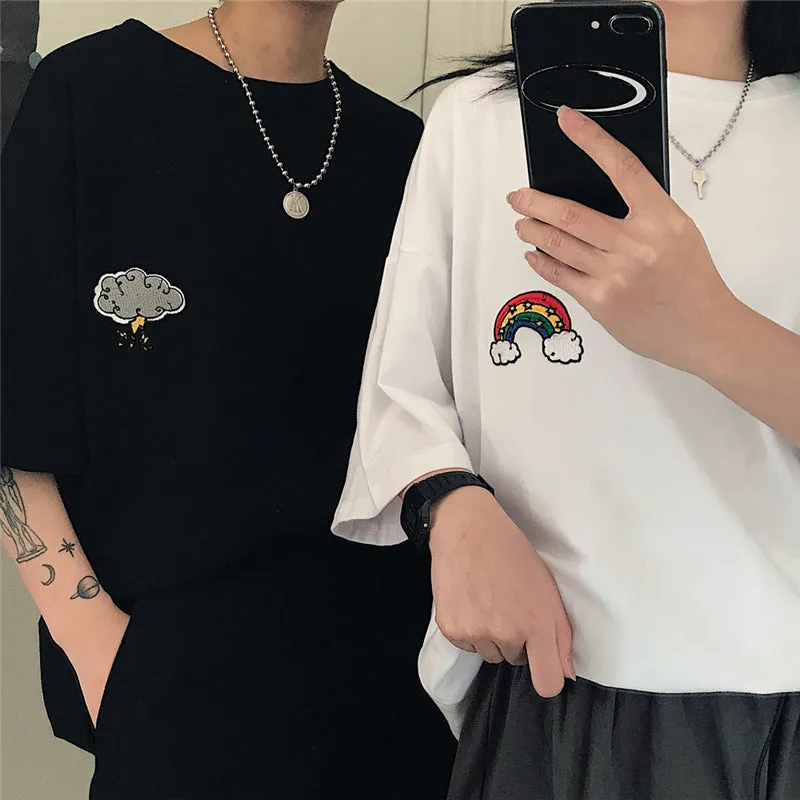 "BLACK/WHITE WEATHER EMBROIDERED" T-SHIRT UB2361
