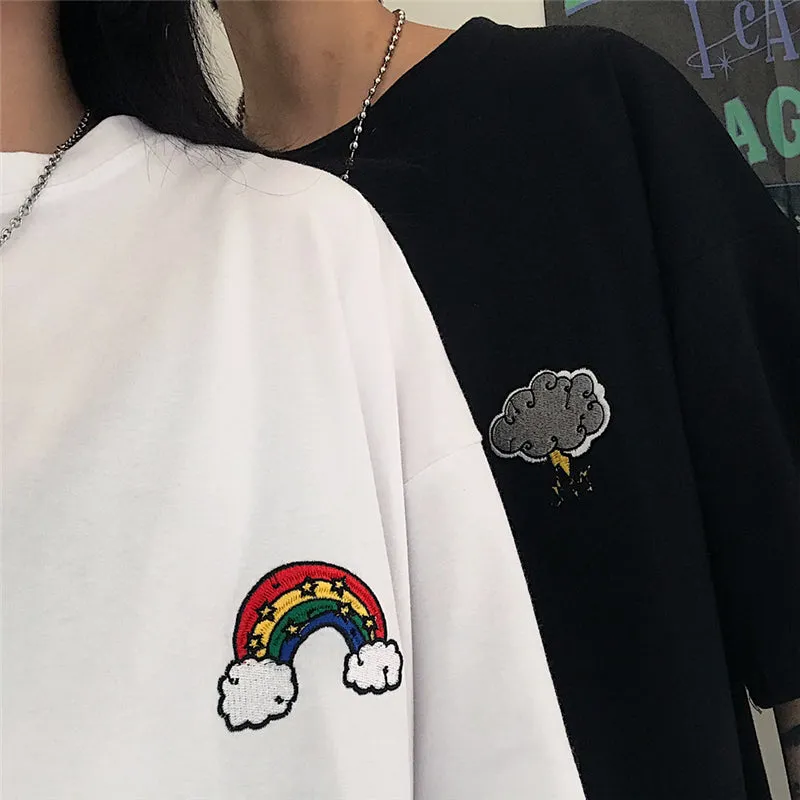 "BLACK/WHITE WEATHER EMBROIDERED" T-SHIRT UB2361