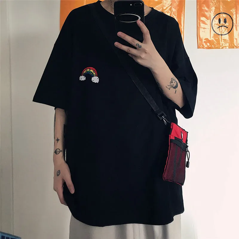"BLACK/WHITE WEATHER EMBROIDERED" T-SHIRT UB2361