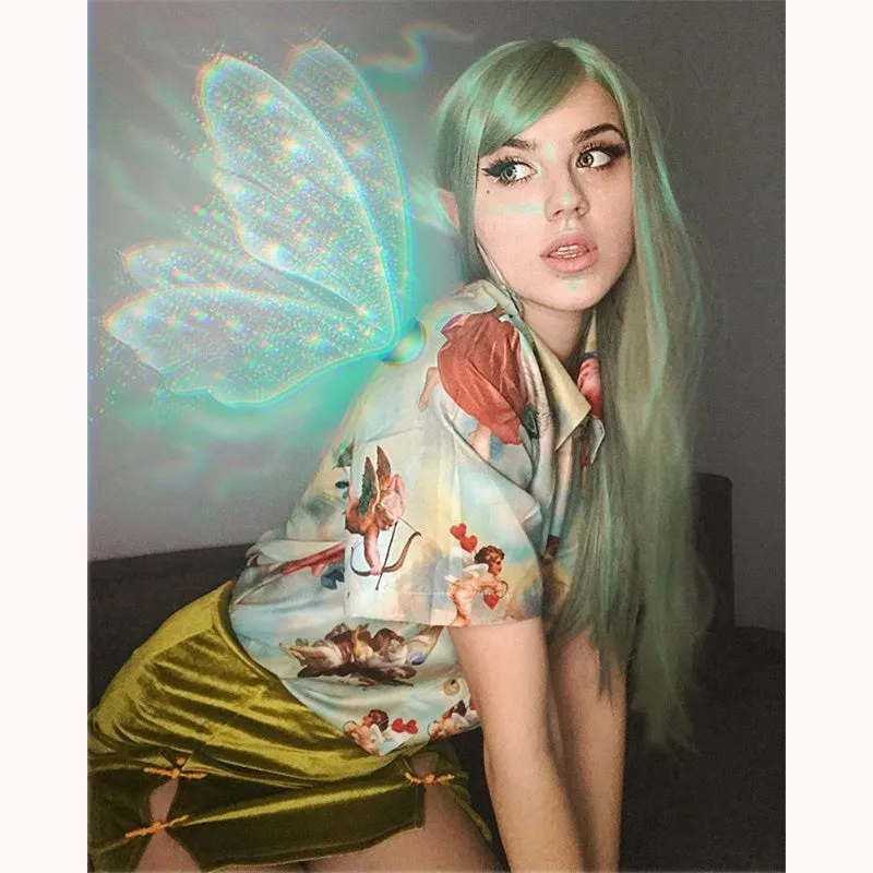 "RETRO ANGEL PRINT" SHIRT K043007
