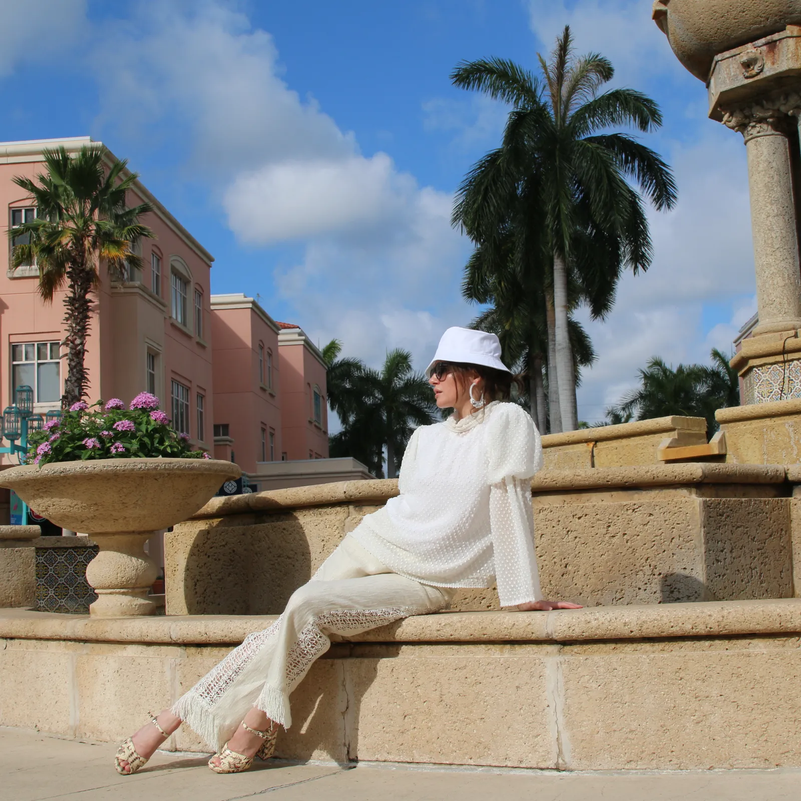 Raffia Fringe Linen Pant