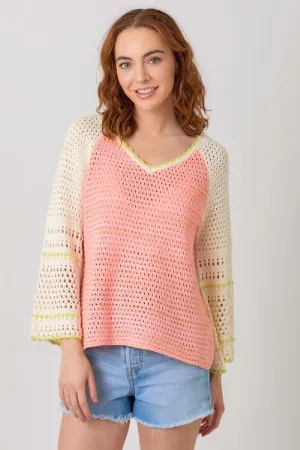 RAGLAN SLEEVE CROCHET SWEATER