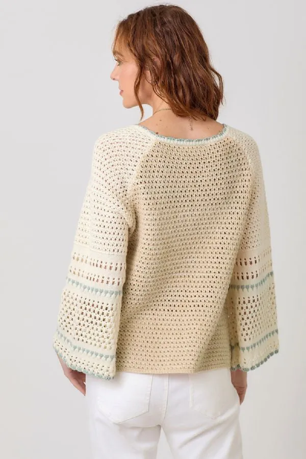 RAGLAN SLEEVE CROCHET SWEATER