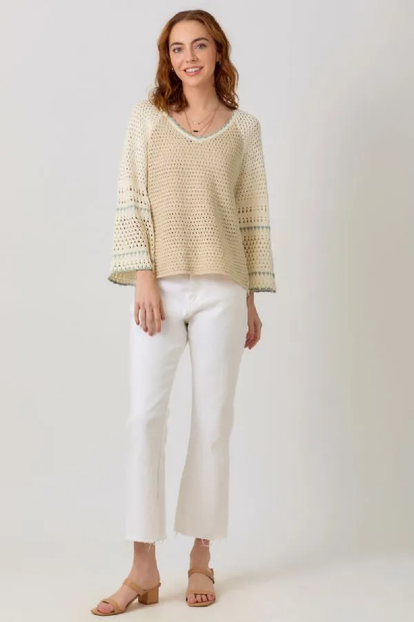 RAGLAN SLEEVE CROCHET SWEATER