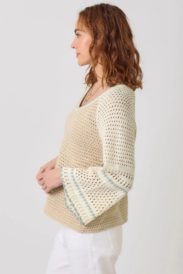RAGLAN SLEEVE CROCHET SWEATER