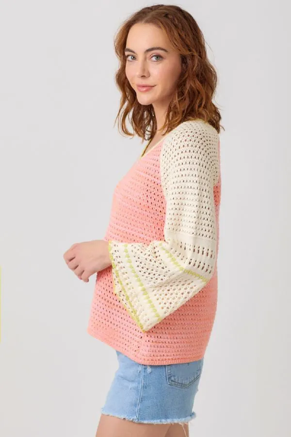 RAGLAN SLEEVE CROCHET SWEATER