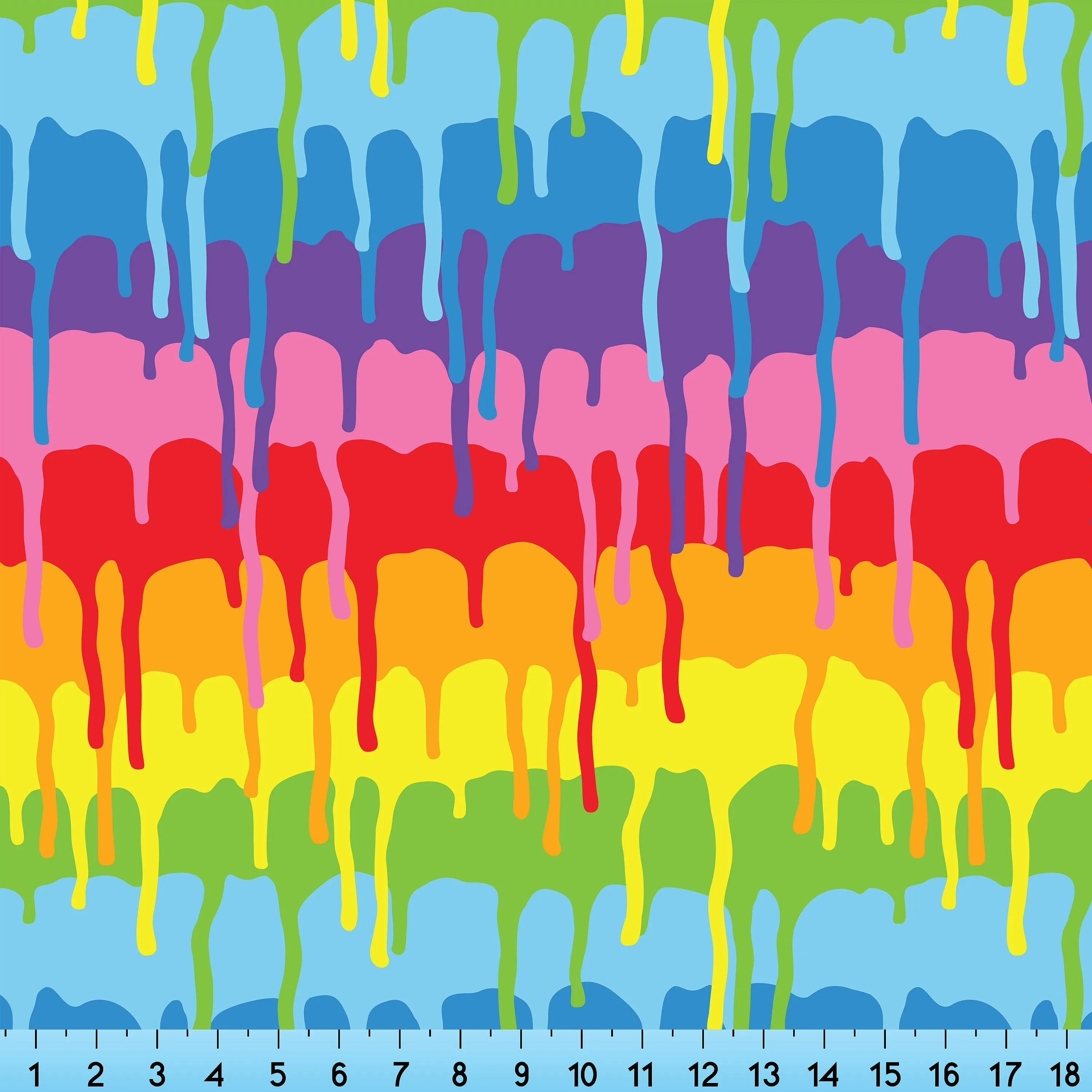 Rainbow Drips Fabric By The Yard