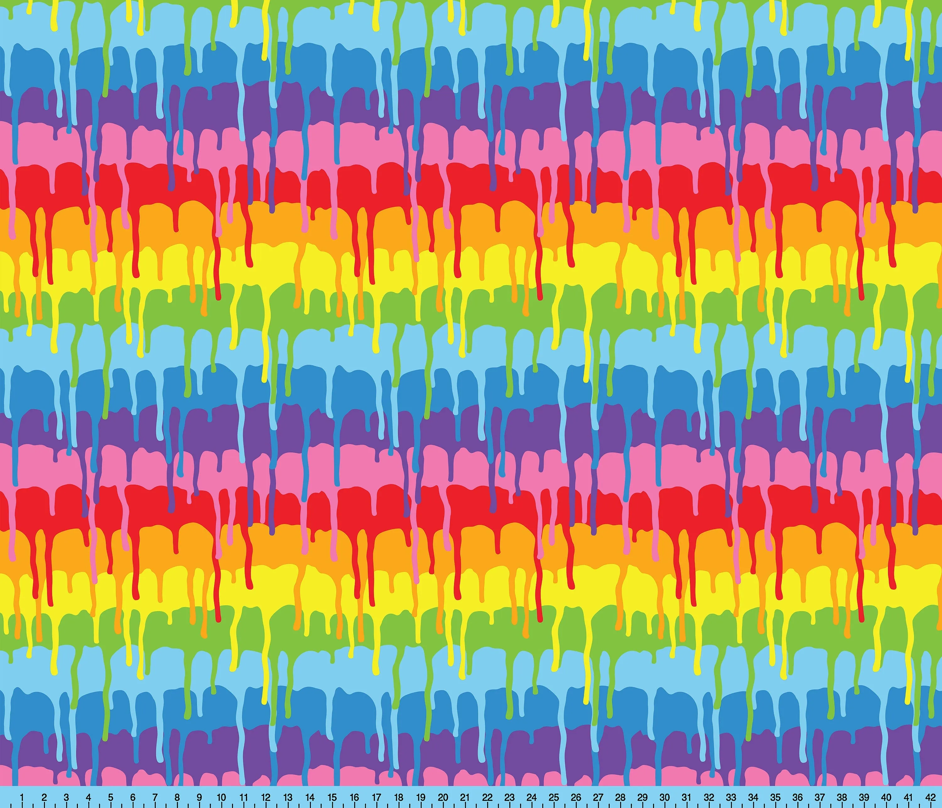 Rainbow Drips Fabric By The Yard