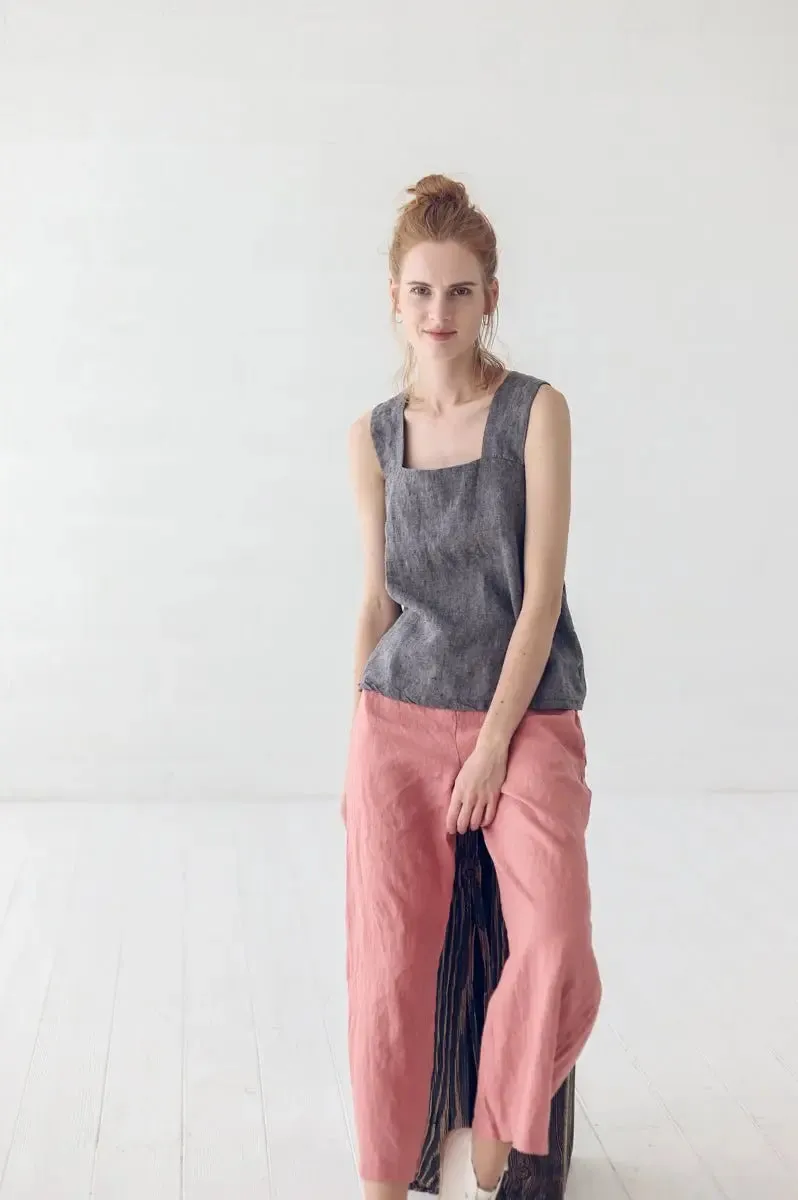 READY TO SHIP  Wide Leg Coral Linen Pants